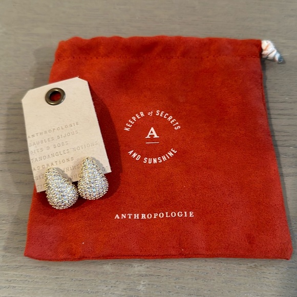 The Petra Pavé Large Drop Earrings- Gold - Picture 3 of 6